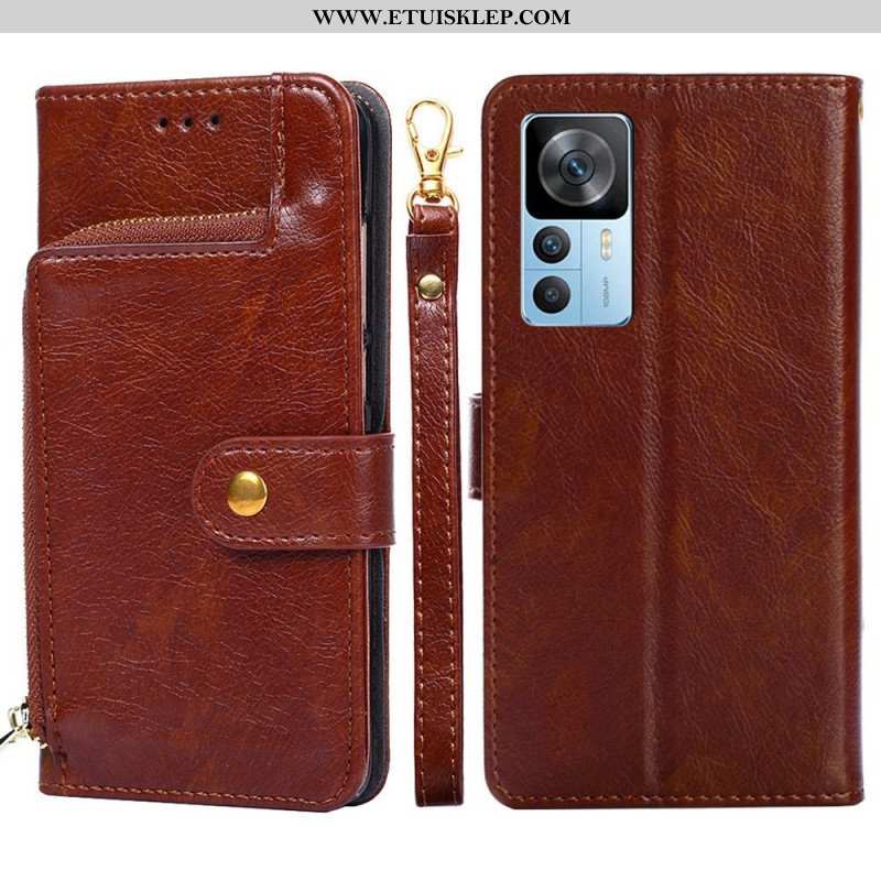 Etui Folio do Xiaomi 12T / 12T Pro Przednia Portmonetka I Smycz